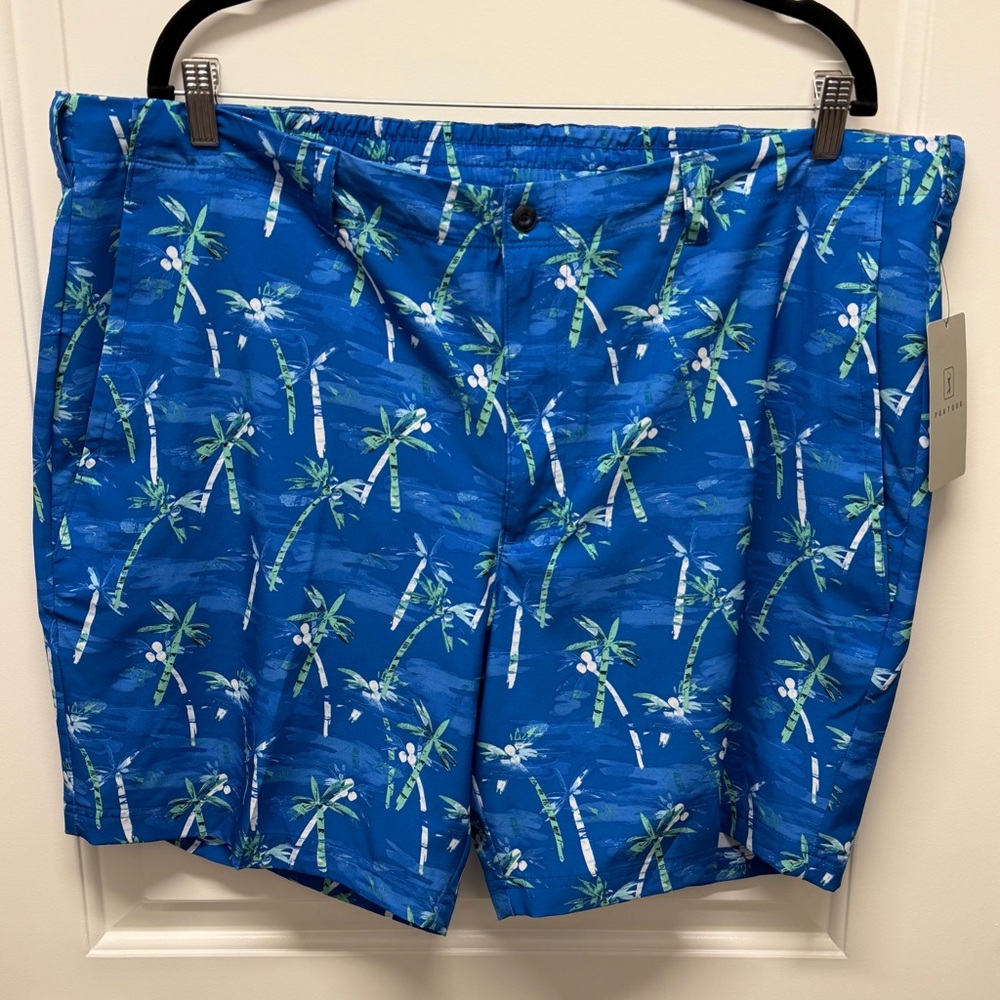 PGA TOUR Chino Golf Shorts Mens Size‎ 40 Princess Blue UPF 50 Moisture Wicking